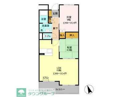 リヴィエールⅠ(2LDK/2階)の間取り写真