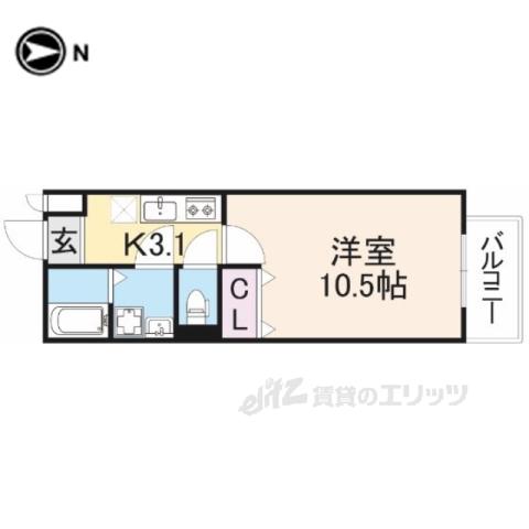 MARKVILLA IKOMA(1K/1階)の間取り写真
