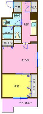 第6トマトビル(1LDK/11階)の間取り写真