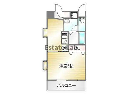 長澤文具ビル(1K/9階)の間取り写真