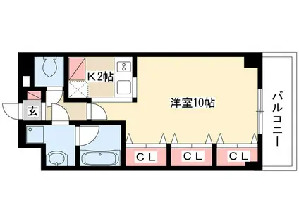 アートスクウェア一社(1K/3階)の間取り写真