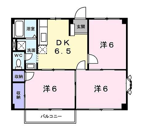 カーム小川(3DK/2階)の間取り写真