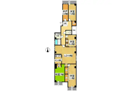 ナベル錦(4SLDK/5階)の間取り写真