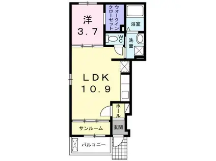 レジェンドIII(1LDK/1階)の間取り写真
