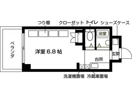 ジュネスコート桜山(ワンルーム/4階)の間取り写真