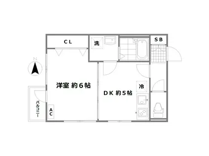 MAISON DE MIKI(1DK/2階)の間取り写真