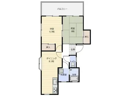 ナルミマンション(2DK/2階)の間取り写真