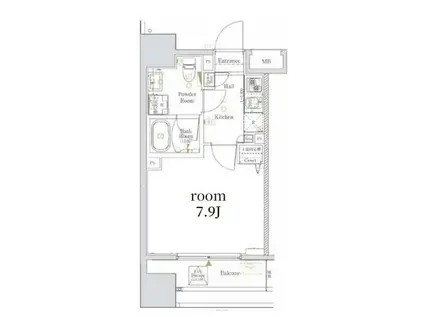 ログ文京千駄木(1K/8階)の間取り写真