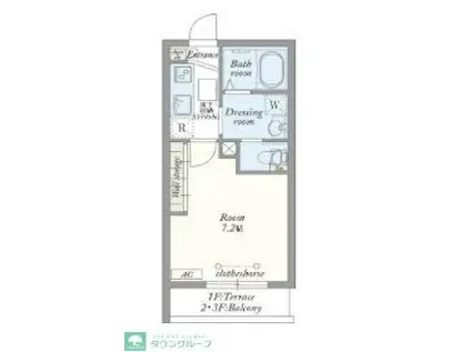 RIS伍番館(1K/2階)の間取り写真