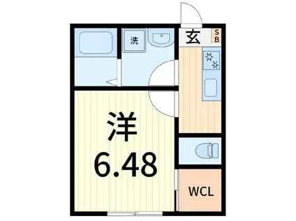 カーサ柴又(1K/2階)の間取り写真