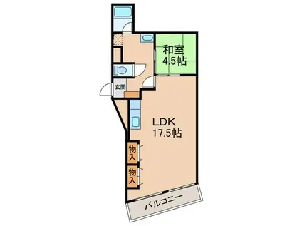 グランドハイツみきまち(1LDK/2階)の間取り写真