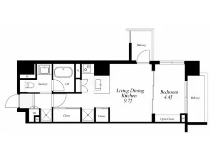 CATS原宿(1LDK/9階)の間取り写真