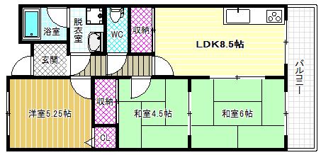 エムテック藤井寺(3LDK/3階)の間取り写真
