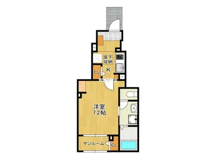 カーサ ラ ルーチェ II(1K/1階)の間取り写真