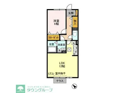 ヴィアノ I(1LDK/1階)の間取り写真