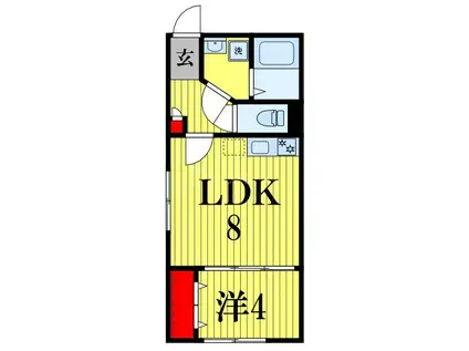 PEAKS FUNABASHI(1LDK/2階)の間取り写真