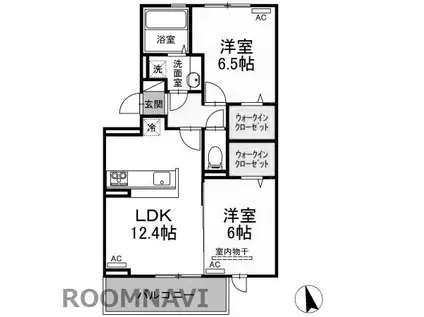 セレーノ南田宮(2LDK/1階)の間取り写真