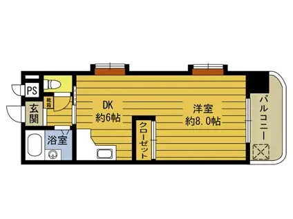 シャトレージュ大在(ワンルーム/8階)の間取り写真