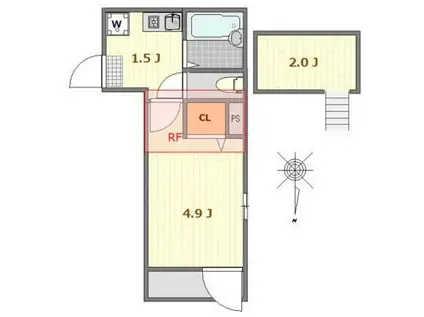 アーネスト蒲田(1K/3階)の間取り写真