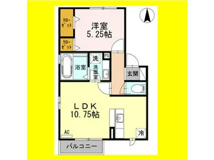 フェリスII(1LDK/2階)の間取り写真