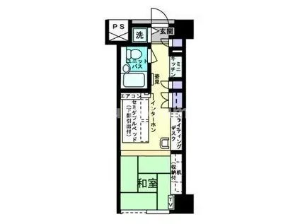 アルファコンフォート博多(ワンルーム/4階)の間取り写真