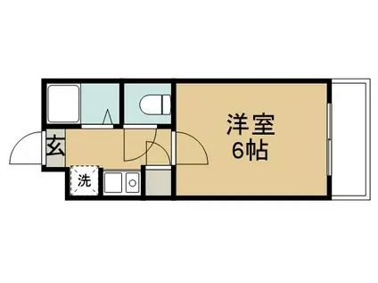 グリーンフォレストあさみ(1K/2階)の間取り写真