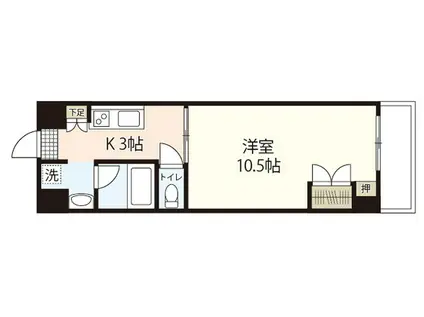 コーポPALII(1K/5階)の間取り写真