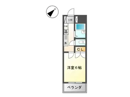 三恵ハイツ(1K/5階)の間取り写真