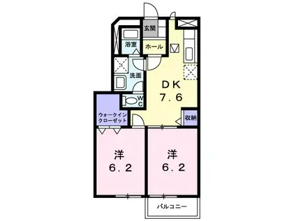 メゾンアヴェニールB(1LDK/1階)の間取り写真