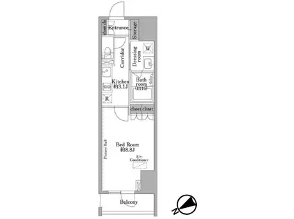 パークウッドレジデンス日本橋(1K/5階)の間取り写真