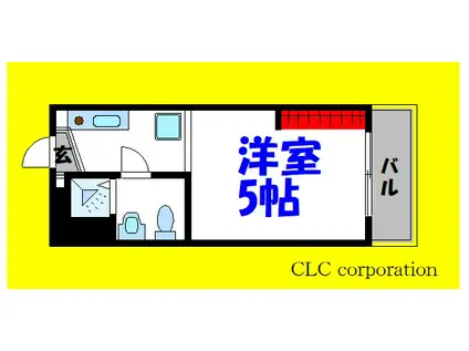 フローラ5(ワンルーム/2階)の間取り写真