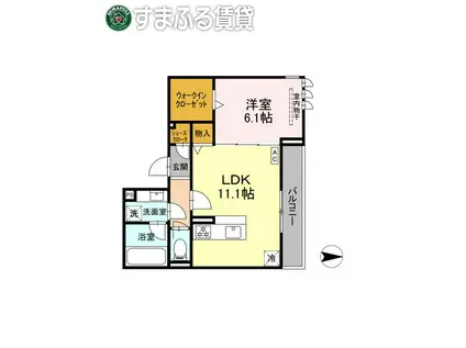 D-AVANCE美合西町(1LDK/2階)の間取り写真