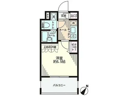 エステムプラザ日本橋(1K/6階)の間取り写真