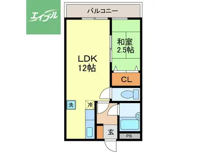 プライムステージ(1LDK/4階)の間取り写真