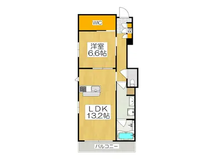 シャーメゾン西ノ京(1LDK/2階)の間取り写真