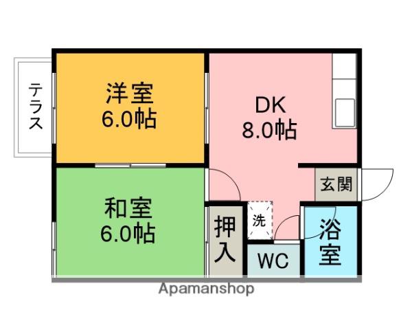 シティコーポセブン(2DK/2階)の間取り写真