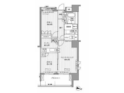 RAPPORT MS(2LDK/2階)の間取り写真