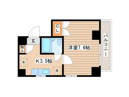 エグゼクティブ長町(1K/2階)の間取り写真
