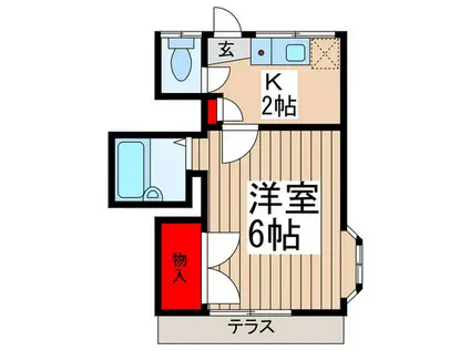 ウィステリア谷塚(1K/1階)の間取り写真