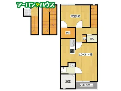 REPOS Ⅰ(1LDK/3階)の間取り写真