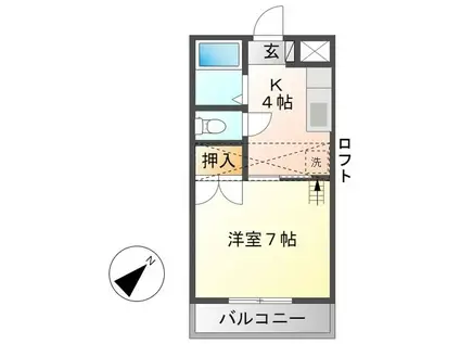 サンライフ古川(1K/3階)の間取り写真