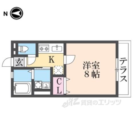 ローズハイム(1K/1階)の間取り写真