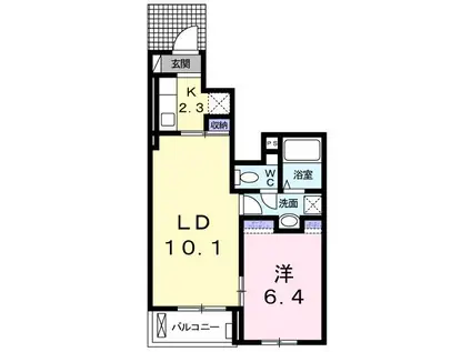 セイバリーヒルズ土浦(1LDK/1階)の間取り写真