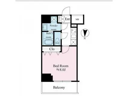 リテラス大島(1K/14階)の間取り写真