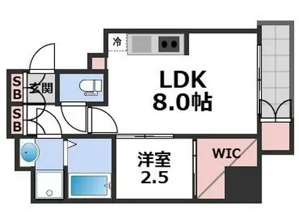 KRYSTAL FIMETHII番館(1LDK/5階)の間取り写真