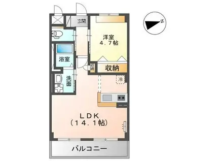 シクーロ(1LDK/1階)の間取り写真