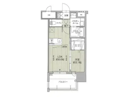 グランフォーレ博多ウォーターフロント(1LDK/6階)の間取り写真