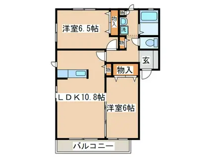 ファミールウチダ(2LDK/2階)の間取り写真