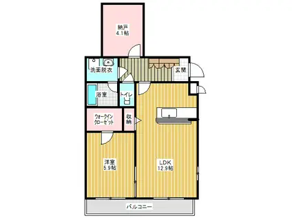 クレサンテーム(1SLDK/3階)の間取り写真