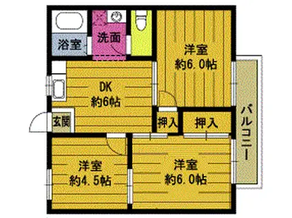 サンコーポ(3DK/2階)の間取り写真